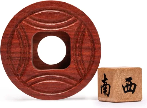 Vista 3 de Yellow Mountain Imports Apostador de madera Mahjong/Indicador de viento - Accesorio Mahjong para juego de mahjong chino o americano