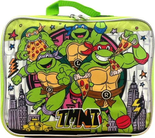 Vista 11 de Ruz Group - Mochila con licencia para niños de 16 pulgadas con lonchera extraíble, Verde, multi color, Tortugas Ninja