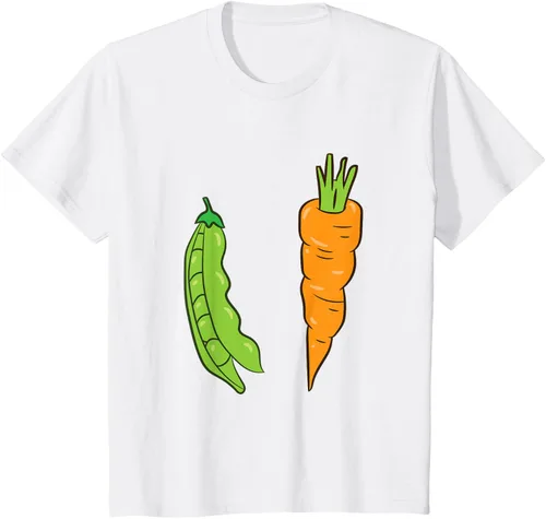 Vista 18 de Camiseta de disfraz de zanahoria con guisantes y zanahorias, Blanco, S