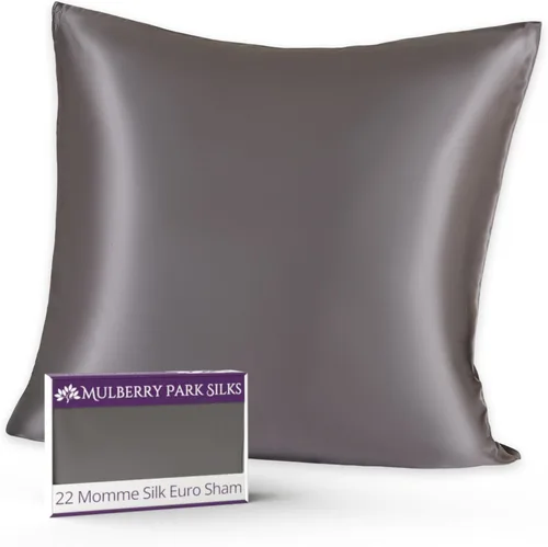 Vista 10 de Mulberry Park - Funda de almohada 100% seda, 22 mommes, seda de morera grado 6A, cierre de sobre profundo, color negro/estándar (20 x 26 pulgadas)