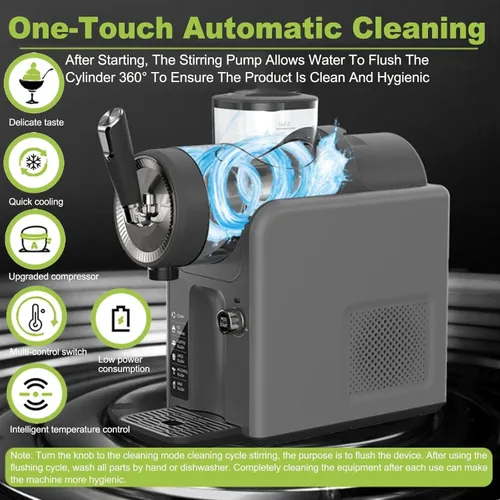 Vista 6 de Máquina de granizado de 150w para el hogar: 15-60 minutos máquina de granizado, congelado bebida y máquina de granizado con 5 programas