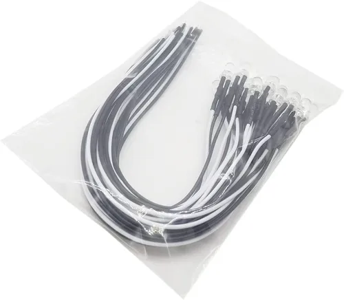 Vista 4 de 100 unidades (5 colores x 20 piezas) 12V 0.197 in LED de cobre de diodo luces 7.9 pulgadas 26awg precableado surtido