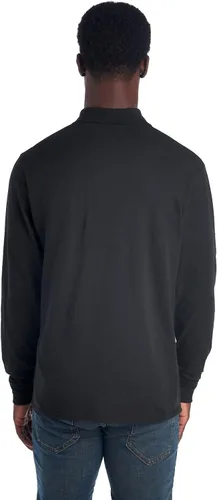 Vista 3 de Jerzees Polo de manga larga para hombre, mezcla de algodón, cierre de dos botones, ajuste regular, tallas S-2x