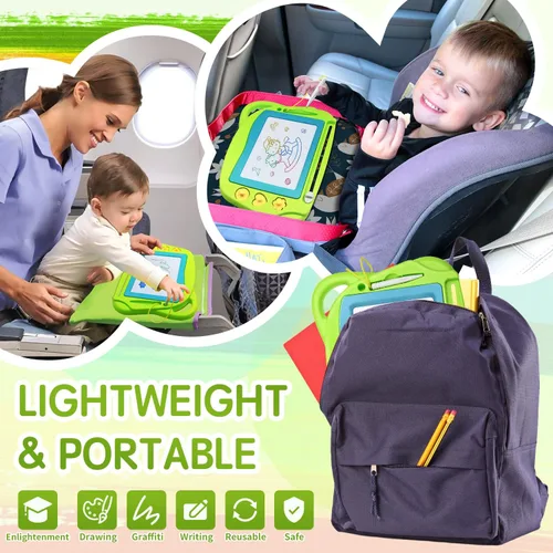Vista 6 de Pizarra pequeña y magnética para dibujar. Almohadilla colorida y fácilmente borrable para dibujar y hacer bocetos. Juguete educativo para niños