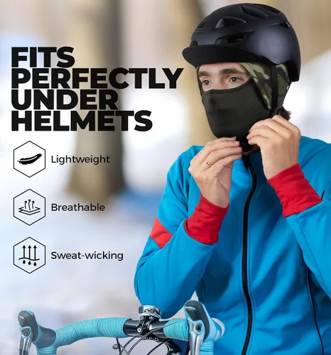 Vista 23 de Tough Headwear Skull Cap with Mask Men, Winter Running Gear, Motorcycle Winter Gear, Helmet Liners, Ski Hat, Thermal Beanie
