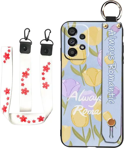 Vista 8 de Funda cruzada compatible con Samsung Galaxy A12 5G, con correa para la muñeca, cordón de silicona suave a prueba de golpes, funda protectora