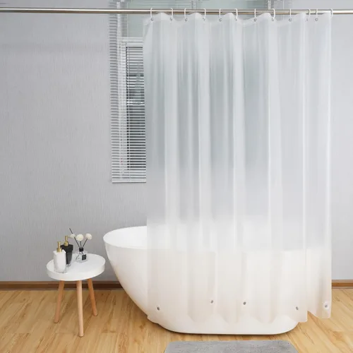 Vista 23 de AooHome Eva - Forro de ducha pequeño de 36 x 72 pulgadas, cortina de baño transparente de calibre 8 con ganchos, imanes inferiores, impermeable