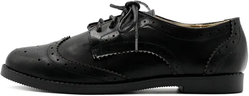 Vista 2 de Ollio Zapatos planos para mujer Wingtip Lace Up Oxfords