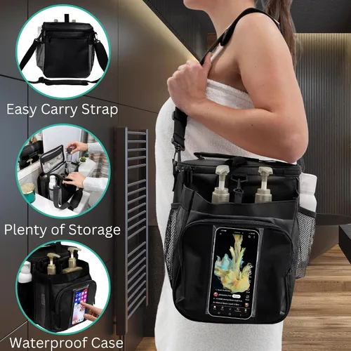Vista 4 de TERRA HOME Bolsa portátil XL para ducha, artículos esenciales para la habitación del dormitorio universitario para hombres, mujeres, estudiantes