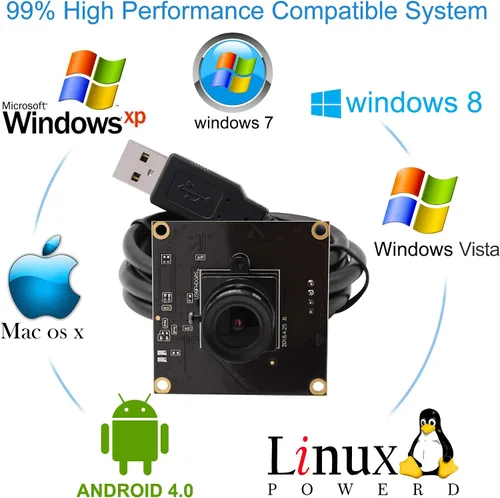 Vista 7 de Módulo de cámara USB de 2MP 1080p Webcam USB 3.0 Cámara web con sensor Sony IMX291 Cámara industrial compatible OTG, 0.01LUX baja iluminación
