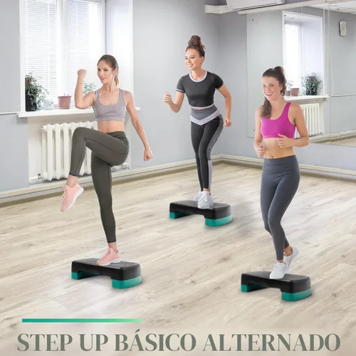 Vista 6 de Yes4All Plataforma de Step de Ejercicio Aeróbico de 18.9" con 2 Elevadores, Stepper de Entrenamiento de Altura Ajustable 3" 5.1" para Gimnasio