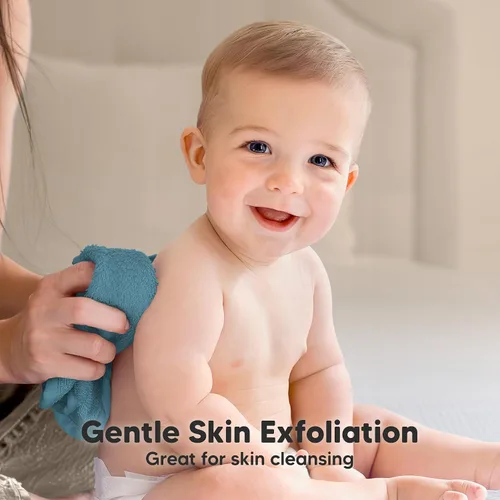 Vista 3 de Paquete de 6 paños de viscosa suave y absorbente de bambú para cara, cuerpo, toallas de bebé para recién nacidos, niños, niños pequeños, bebés