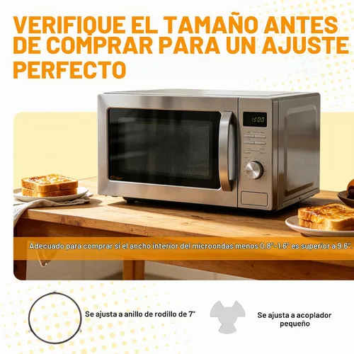 Vista 4 de Placa giratoria pequeña de vidrio para microondas de 9.6 pulgadas / 9.6 in, placa giratoria de vidrio para microondas pequeñas - BY AMI PARTS
