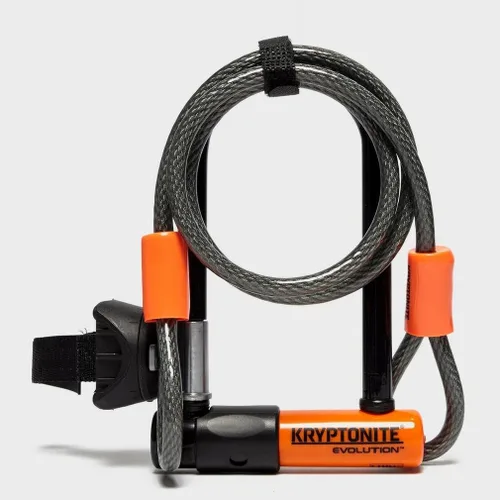 Vista 3 de Kryptonite Evolution Mini-7 - Cerradura en U para bicicleta con cable de doble bucle KryptoFlex de 4 pies