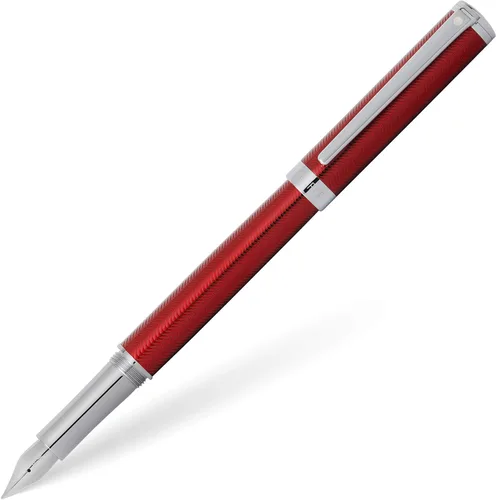 Vista 4 de Sheaffer Intensity - Laca roja grabada con borde cromado y punta media con tinta roja