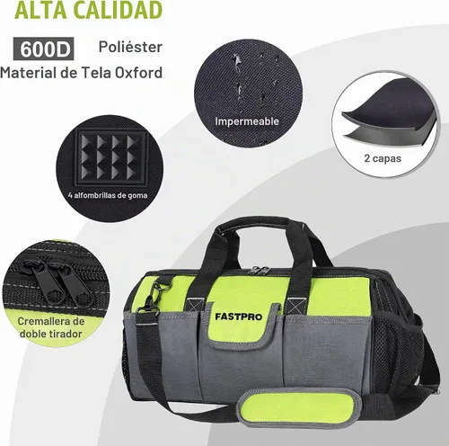 Vista 3 de FASTPRO Bolsa de herramientas de 16 pulgadas, bolsa de almacenamiento