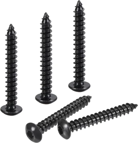 Vista 5 de uxcell Tornillos autorroscantes hexagonales, tornillo de madera de acero al carbono M3 x 0.787 in 100pcs