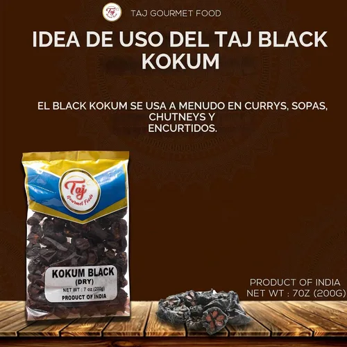 Vista 3 de TAJ Premium Indian Black Kokum (Mangostán Silvestre), (seco, 7 oz (nuevo))