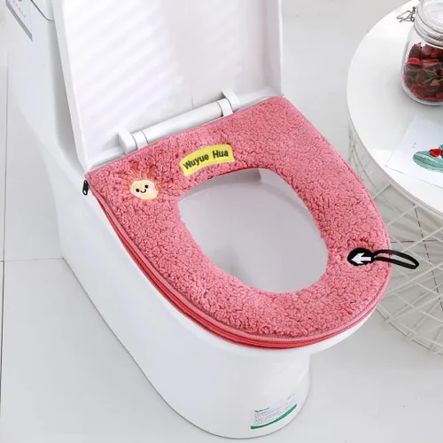 Vista 2 de 2 cojines universales impermeables para asiento de inodoro con lazo para colgar, suaves y cálidos, lavables