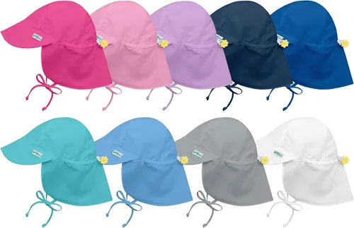 Vista 7 de i play. by Green Sprouts - Gorro de protección solar con solapa sólida para bebé, UPF 50+
