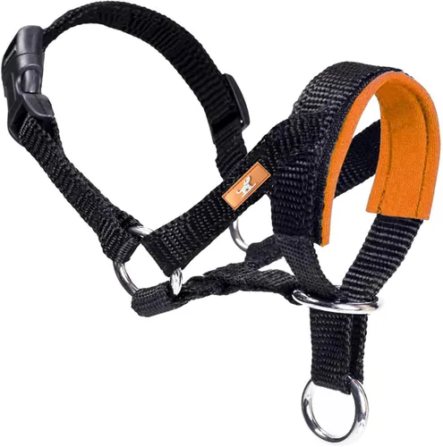 Vista 8 de Collar de cabeza de perro con tela suave, arnés para la cabeza para evitar tirones del perro, correa para la cabeza para perros pequeños, medianos