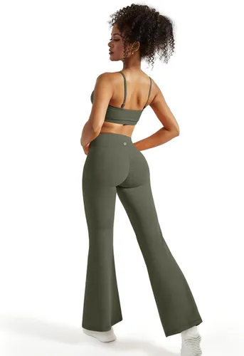 Vista 6 de SUUKSESS Leggings acampanados para mujer, pantalones de yoga de cintura alta con corte de bota y levantamiento de glúteos