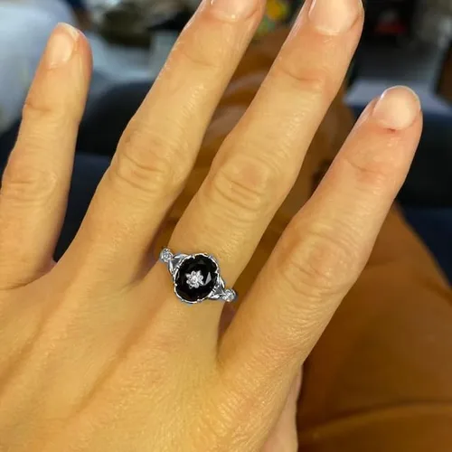 Vista 4 de Anillo Art Deco vintage para mujer