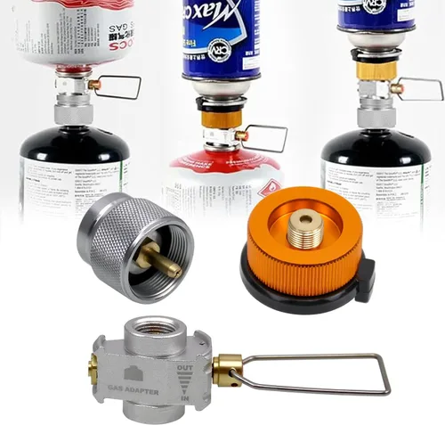 Vista 9 de Kit de Adaptador de Recarga de Gas RULLINE para Estufas de Camping - Juego de Adaptador de Recarga de Botella de Válvula EN417 Lindal para Tanques