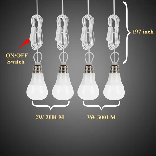 Vista 6 de Luces solares para interiores, 4 bombillas de luces solares para cobertizo con interruptor de encendido y apagado, kit de panel solar de 30W
