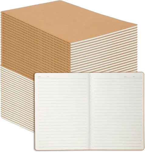 Vista 8 de miikoul Paquete de 4 cuadernos de papel kraft A5 con papel rayado, 8.3 x 5.5 pulgadas, 60 páginas/30 hojas, 80 g/m², cuaderno de viaje para adultos
