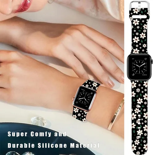 Vista 4 de Correas de reloj de silicona suave compatibles con Apple Watch de 1.496 in 1.575 in 1.614 in 1.654 in 1.732 in 1.772 in 1.811 in 1.929 in Ultra 2