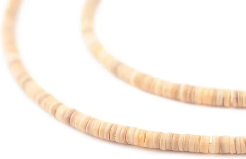 Vista 6 de TheBeadChest - Cuentas Heishi de concha natural beige (0.315 in)