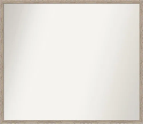 Vista 59 de Amanti Art Espejo de baño blanco para sobre el fregadero, 24 x 27 pulgadas, espejo de tocador rectangular con cuña de madera dura, marco de madera