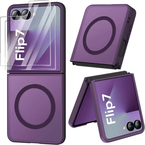 Vista 39 de ORETECH Magnético para Samsung Galaxy Z Flip 6 con 2 protectores de Negro