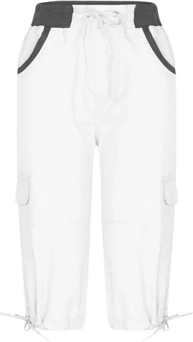 Vista 4 de Pantalones capri tipo cargo para mujer, ligeros, de secado rápido, atléticos, para verano, casuales, con bolsillos