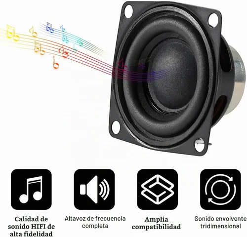 Vista 5 de ACEIRMC 2 pulgadas 4 Ohm 10 W Altavoz de audio estéreo de rango completo, woofer, para Arduino (10 unidades)