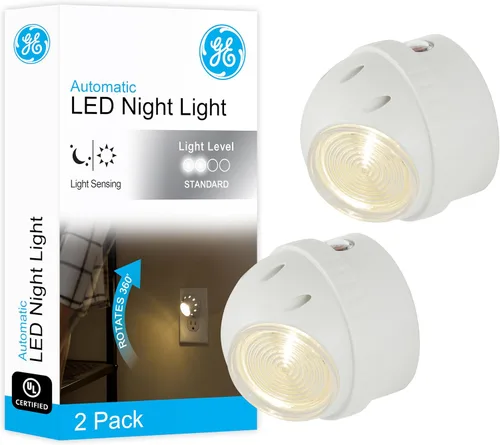 Vista 8 de GE 10202 - Luz nocturna LED automática de media luna (2 unidades), color blanco