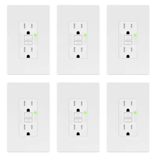 Vista 16 de LIDER GFCI Outlet 15Amp, autocomprobación resistente a manipulaciones Dorado