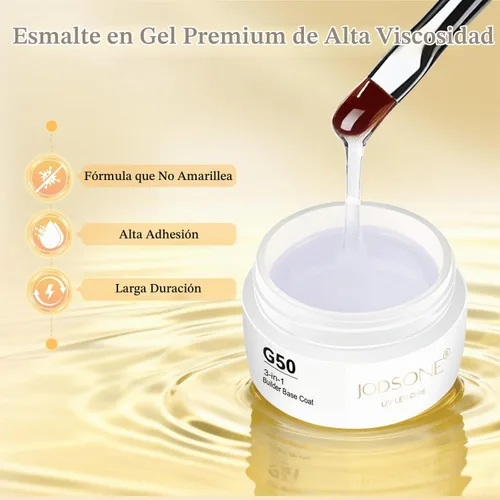 Vista 4 de JODSONE Gel constructor 3 en 1, base constructora transparente de 0.55 onzas, esmalte de uñas para fortalecer y construir uñas, solución