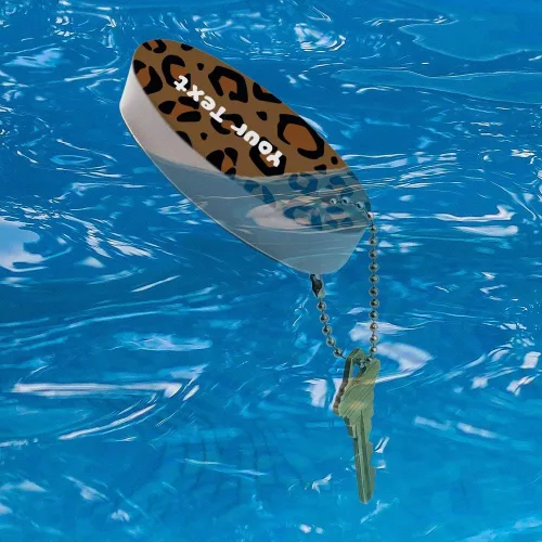Vista 3 de GRAPHICS & MORE Llavero flotante con estampado animal de leopardo personalizado de 1 línea de espuma ovalada para barco de pesca, Multi