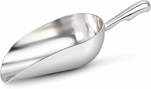 Vista 8 de Cuchara de aluminio fundido de 6 onzas, cuchara de hielo sólido de una pieza para cubitos de hielo, bar, cocina, cuchara multiusos de alimentos