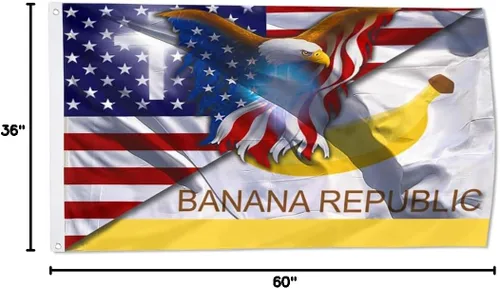 Vista 4 de Bandera de plátano, bandera de águila cristiana, bandera americana, bandera para decoración de interiores y exteriores, bandera de 3 x 5 pies