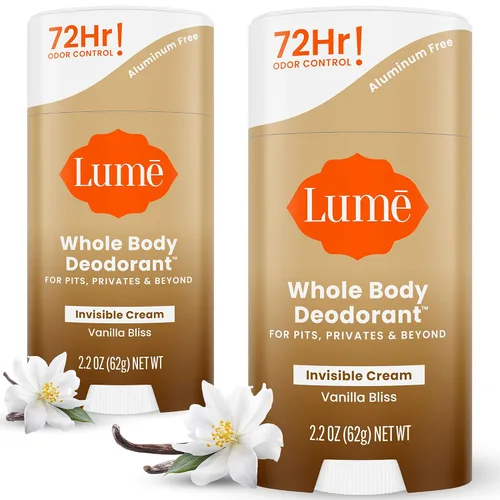 Vista 12 de Lume Desodorante para Todo el Cuerpo - Barra de Crema Invisible - Control de Olor por 72 Horas - Sin Aluminio, Sin Bicarbonato de Sodio, Seguro