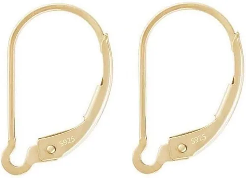 Vista 8 de 2 ganchos para pendientes Adabele Real 1/20 de 14 quilates con relleno de Chapado en oro de 14 quilates