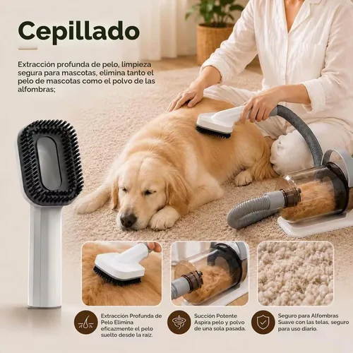 Vista 6 de Aspiradora de aseo para perros, kit de aseo para mascotas con aspiradora