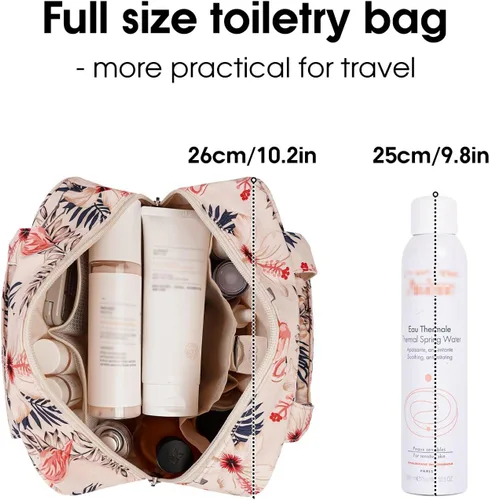 Vista 2 de Narwey Neceser de tamaño completo para mujer, bolsa de maquillaje grande, organizador de viaje, bolsa de cosméticos para accesorios esenciales