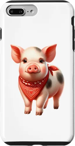 Vista 9 de iPhone 15 Cute Animal With Red Bandana - Nice Pig Lover Case