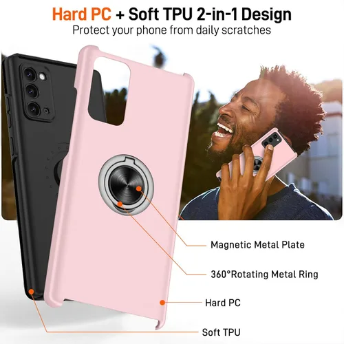 Vista 125 de Gritup - Funda para Galaxy A05S con protector de pantalla HD×2, funda protectora para teléfono a prueba de golpes con soporte magnético de anillo