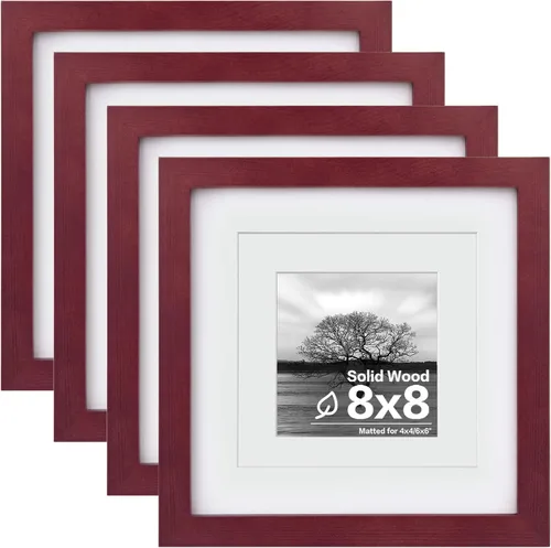Vista 39 de Egofine - Marcos de fotos de 4 x 6 pulgadas (4 unidades) cubiertos por plexiglás, para fotos de 3 x 4.5 pulgadas / 3.5 x 5 pulgadas con paspartú