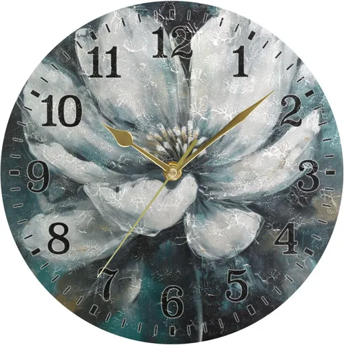 Vista 41 de JUNZAN Reloj de bañera con vino romántico espumoso y velas, reloj de pared silencioso de 10 pulgadas, pequeño reloj redondo, decoración de cocina